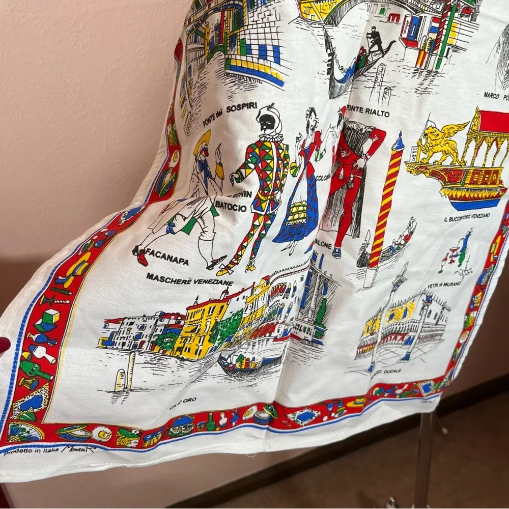 Vintage MCM Venezia Venice Italy souvenir travel Tea towel